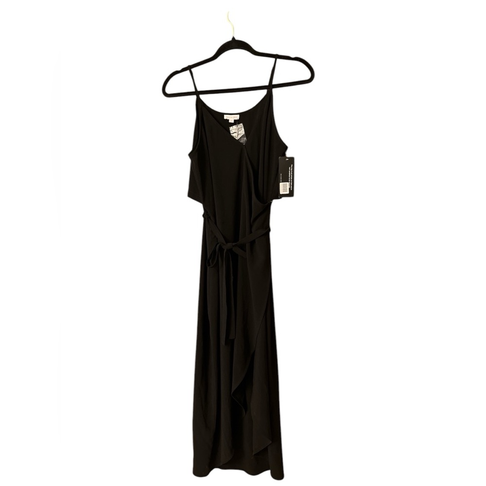Olivia Grey sleeveless wrap midi dress NWT